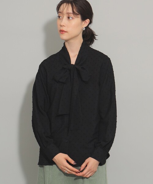 Ray BEAMS（レイビームス）の「カット ドビー ボウタイ ブラウス（シャツ/ブラウス・レディース・ホワイト/ブラック・ONE SIZE）」の12枚目の写真