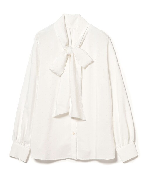 Ray BEAMS（レイビームス）の「カット ドビー ボウタイ ブラウス（シャツ/ブラウス・レディース・ホワイト/ブラック・ONE SIZE）」の14枚目の写真