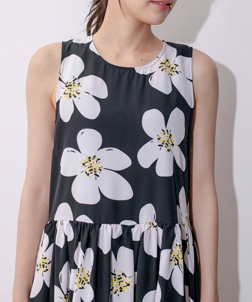 Jayro（ジャイロ）の「イラストフラワー柄ノースリーブワンピース　C38 830A（ワンピース・レディース・ブラック/グリーン・FREE）」の21枚目の写真