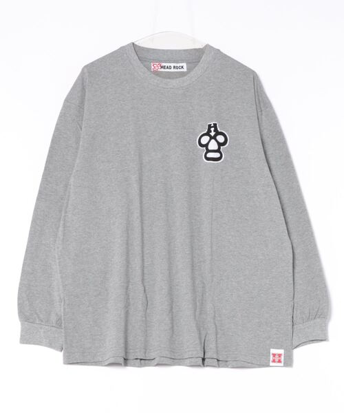 HEAD ROCK(ヘッドロック)の「長袖オーバーサイズTシャツ(大人)(Tシャツ/カットソー・レディース・オフホワイト/杢グレー/スミクロ・160/170/180)」の3枚目の写真