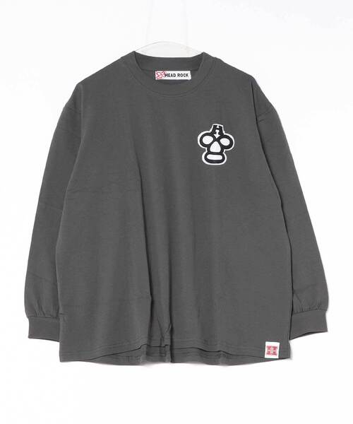 HEAD ROCK(ヘッドロック)の「長袖オーバーサイズTシャツ(大人)(Tシャツ/カットソー・レディース・オフホワイト/杢グレー/スミクロ・160/170/180)」の1枚目の写真