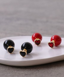 ハート×ボールキャッチピアス