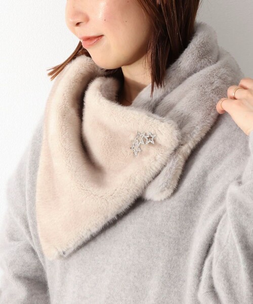 NOLLEY’S（ノーリーズ）の「エコファーアシメリバーシブルティペット（ストール/ショール・レディース・グレー系その他・FREE）」の14枚目の写真