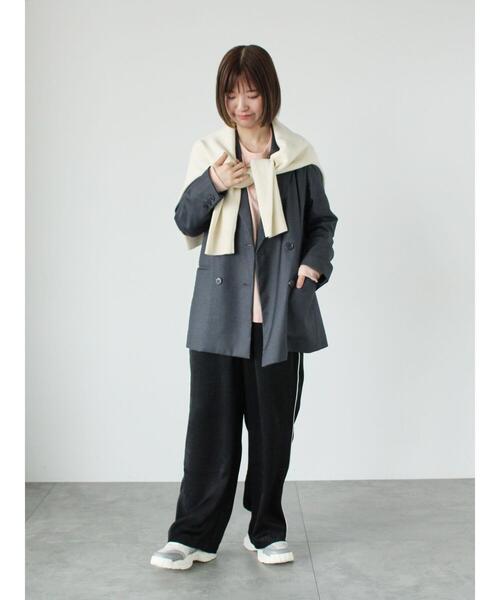 パンツ NICENESS / COILLIER 高身長 ストレッチチェックワイドパンツ 丈長め・トールサイズ