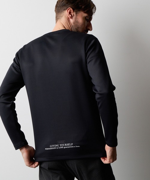 セール】ストレッチポンチロゴプリント長袖Tシャツ（Tシャツ