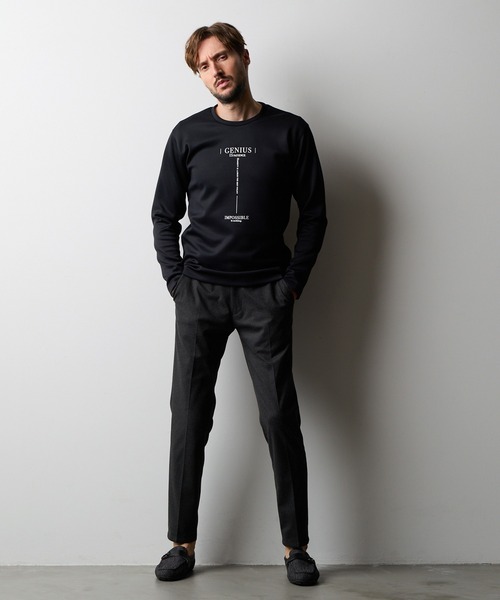 HIDEAWAYS NICOLE（ハイダウェイニコル）の「ストレッチポンチロゴプリント長袖Tシャツ（Tシャツ/カットソー・メンズ・オフホワイト/ブラック・MEDIUM/LARGE/X-LARGE）」の13枚目の写真