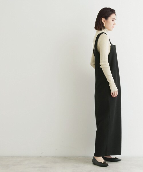 THE SHOP TK （ザ ショップ ティーケー ）の「◆ツイード起毛ジャージ2WAYサロペット/親子リンク（サロペット/オーバーオール・レディース・ブラック/ブラック系3・12/13）」の4枚目の写真