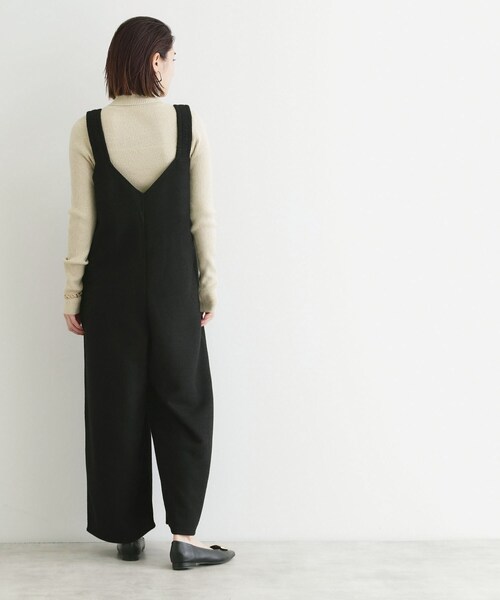 THE SHOP TK （ザ ショップ ティーケー ）の「◆ツイード起毛ジャージ2WAYサロペット/親子リンク（サロペット/オーバーオール・レディース・ブラック/ブラック系3・12/13）」の5枚目の写真