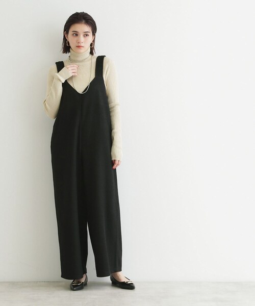 THE SHOP TK （ザ ショップ ティーケー ）の「◆ツイード起毛ジャージ2WAYサロペット/親子リンク（サロペット/オーバーオール・レディース・ブラック/ブラック系3・12/13）」の6枚目の写真