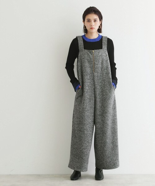 THE SHOP TK （ザ ショップ ティーケー ）の「◆ツイード起毛ジャージ2WAYサロペット/親子リンク（サロペット/オーバーオール・レディース・ブラック/ブラック系3・12/13）」の11枚目の写真