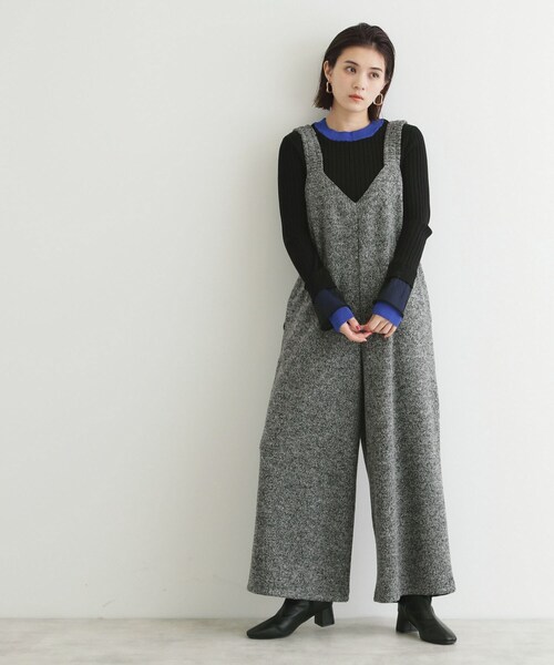 THE SHOP TK （ザ ショップ ティーケー ）の「◆ツイード起毛ジャージ2WAYサロペット/親子リンク（サロペット/オーバーオール・レディース・ブラック/ブラック系3・12/13）」の13枚目の写真