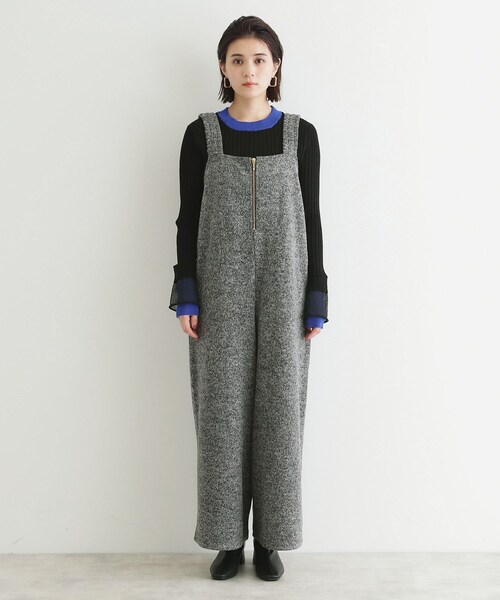 THE SHOP TK （ザ ショップ ティーケー ）の「◆ツイード起毛ジャージ2WAYサロペット/親子リンク（サロペット/オーバーオール・レディース・ブラック/ブラック系3・12/13）」の15枚目の写真