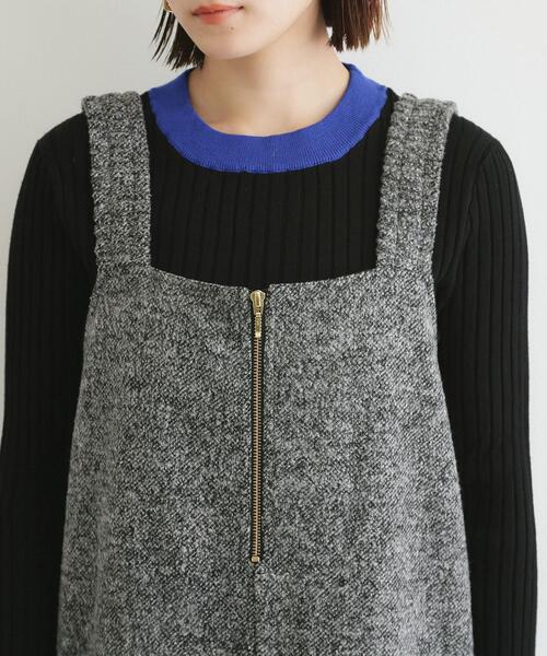 THE SHOP TK （ザ ショップ ティーケー ）の「◆ツイード起毛ジャージ2WAYサロペット/親子リンク（サロペット/オーバーオール・レディース・ブラック/ブラック系3・12/13）」の18枚目の写真