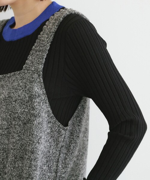 THE SHOP TK （ザ ショップ ティーケー ）の「◆ツイード起毛ジャージ2WAYサロペット/親子リンク（サロペット/オーバーオール・レディース・ブラック/ブラック系3・12/13）」の19枚目の写真