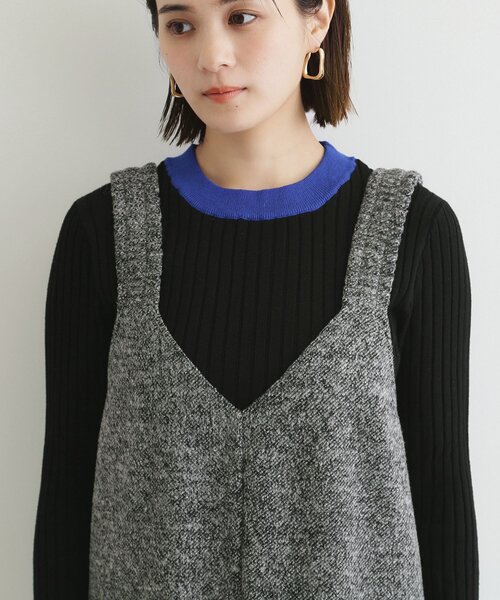 THE SHOP TK （ザ ショップ ティーケー ）の「◆ツイード起毛ジャージ2WAYサロペット/親子リンク（サロペット/オーバーオール・レディース・ブラック/ブラック系3・12/13）」の22枚目の写真