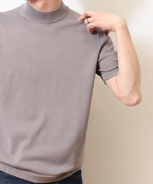 Gran Sasso(グランサッソ)の「GRAN SASSO / 12ゲージ モックネック ニット Tシャツ(Tシャツ/カットソー・メンズ・オフホワイト/ブラック/カーキ/ネイビー・44/46/48/50/52)」の22枚目の写真