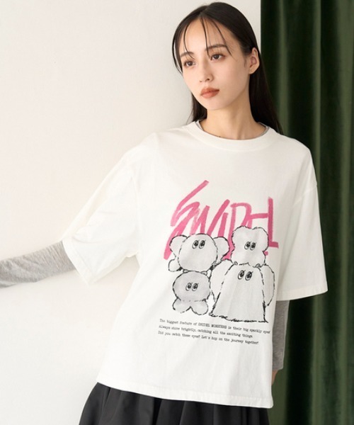 【セール】SNaMONレイヤードTシャツ（Tシャツ/カットソー）｜SNIDEL（スナイデル） 8,008円