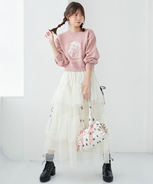 MAJESTIC LEGON（マジェスティックレゴン）の「SZKコラボ フラワーフリルバッグ（ハンドバッグ・レディース・ブルー系その他2/イエロー系その他/ピンク系その他2・FREE）」の10枚目の写真