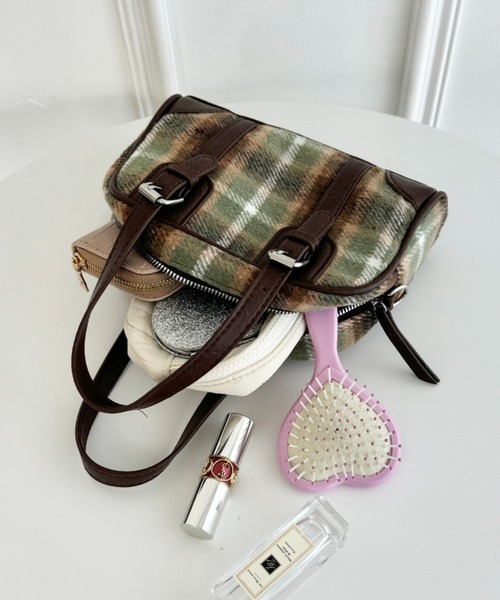 セール】チェック柄2WAYボストンバッグ（ボストンバッグ）｜SOLLON