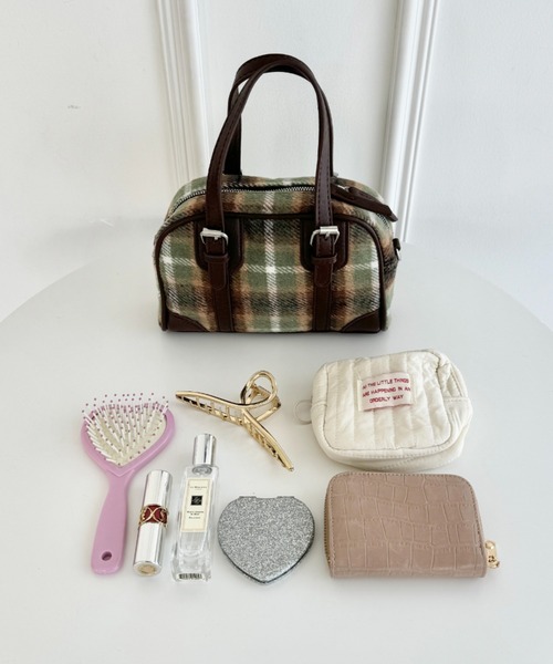 セール】チェック柄2WAYボストンバッグ（ボストンバッグ）｜SOLLON