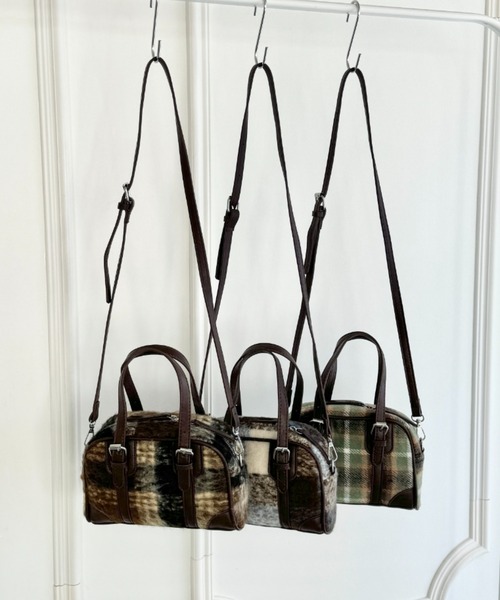 セール】チェック柄2WAYボストンバッグ（ボストンバッグ）｜SOLLON