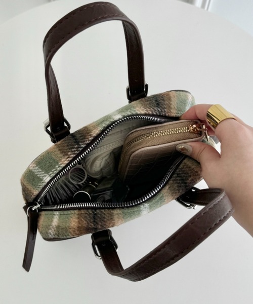 セール】チェック柄2WAYボストンバッグ（ボストンバッグ）｜SOLLON