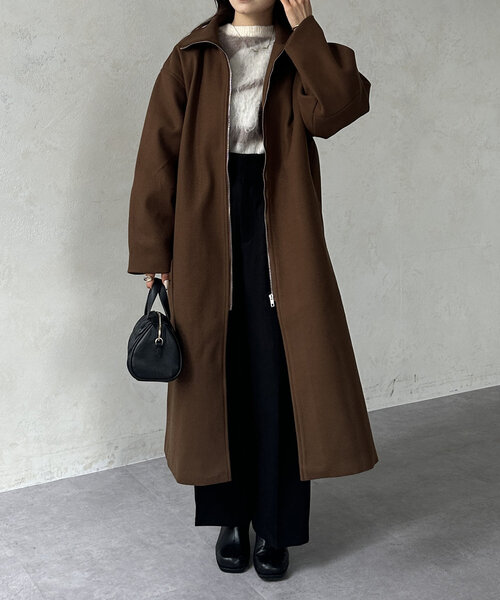 ポンヌフ♡ロングコート　新品未使用 セール】襟リブ切替ロングコート（その他アウター）｜Thevon