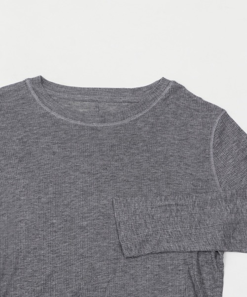 relac（レーラック）の「クルーネック シアーリブトップス（Tシャツ/カットソー・レディース・ホワイト/ブラック/グレー/ブラウン・FREE）」の8枚目の写真