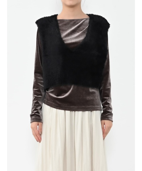 COHINA フェザーVネックニットベスト なお様専用 ニットベスト