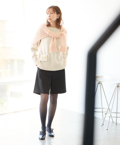ROPE' PICNIC(ロペピクニック)の「ボートネックニットプルオーバー/光吸収発熱・帯電防止・洗濯機OK(ニット/セーター・レディース・サックスブルー/ライトグレー/ベージュ/キナリ・38)」の12枚目の写真
