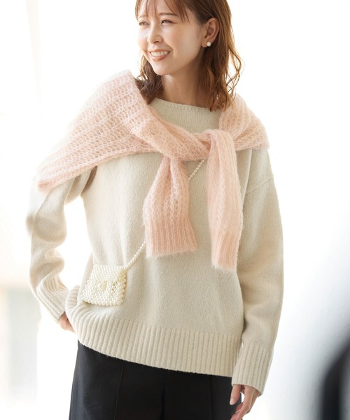 ROPE' PICNIC(ロペピクニック)の「ボートネックニットプルオーバー/光吸収発熱・帯電防止・洗濯機OK(ニット/セーター・レディース・サックスブルー/ライトグレー/ベージュ/キナリ・38)」の13枚目の写真