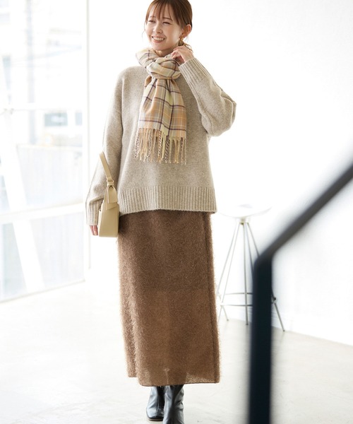 ROPE' PICNIC(ロペピクニック)の「ボートネックニットプルオーバー/光吸収発熱・帯電防止・洗濯機OK(ニット/セーター・レディース・サックスブルー/ライトグレー/ベージュ/キナリ・38)」の18枚目の写真