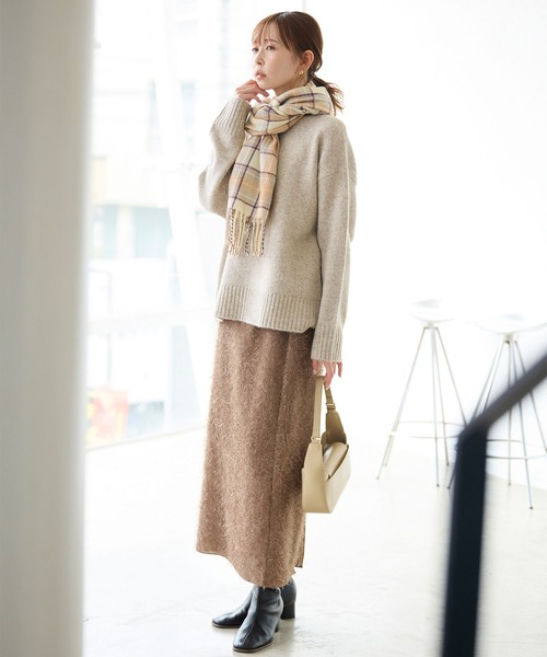 ROPE' PICNIC(ロペピクニック)の「ボートネックニットプルオーバー/光吸収発熱・帯電防止・洗濯機OK(ニット/セーター・レディース・サックスブルー/ライトグレー/ベージュ/キナリ・38)」の19枚目の写真