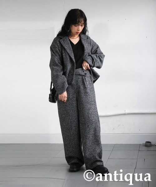 antiqua(アンティカ)の「ツイードアシメパンツ(その他パンツ・レディース・ブラックミックス・R/P)」の9枚目の写真