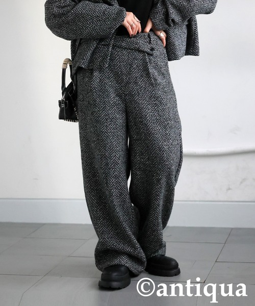 antiqua(アンティカ)の「ツイードアシメパンツ(その他パンツ・レディース・ブラックミックス・R/P)」の11枚目の写真