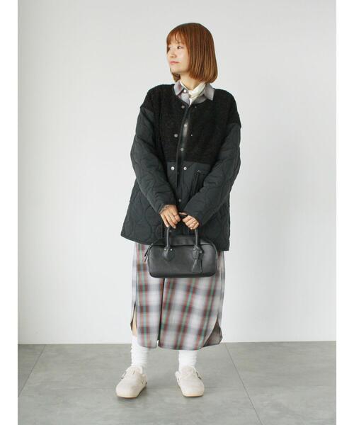 Lugnoncure（ルノンキュール）の「ボアキルト切替コート（その他アウター・レディース・オフホワイト/ブラック/カーキ・F）」の11枚目の写真