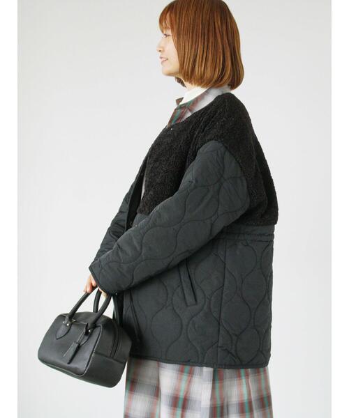 Lugnoncure（ルノンキュール）の「ボアキルト切替コート（その他アウター・レディース・オフホワイト/ブラック/カーキ・F）」の14枚目の写真