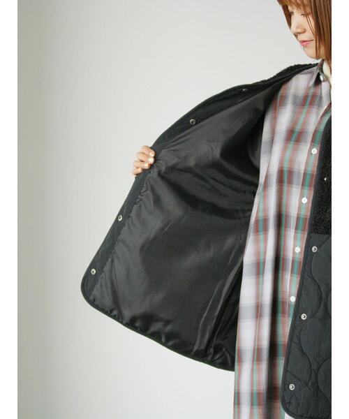 Lugnoncure（ルノンキュール）の「ボアキルト切替コート（その他アウター・レディース・オフホワイト/ブラック/カーキ・F）」の18枚目の写真