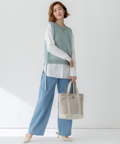 23区(ニジュウサンク)の「キャンバス トートバッグ(トートバッグ・レディース・ベージュ系1/ホワイト系1・F)」の3枚目の写真