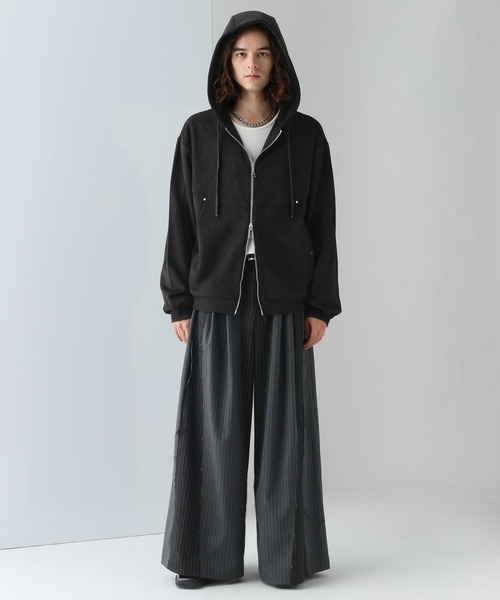 HARE（ハレ）の「SOFTフェイクスウェードZIPパーカー(HARE)（パーカー・メンズ・グレー/ブラック/ブルー・FREE）」の5枚目の写真