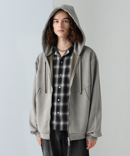 HARE（ハレ）の「SOFTフェイクスウェードZIPパーカー(HARE)（パーカー