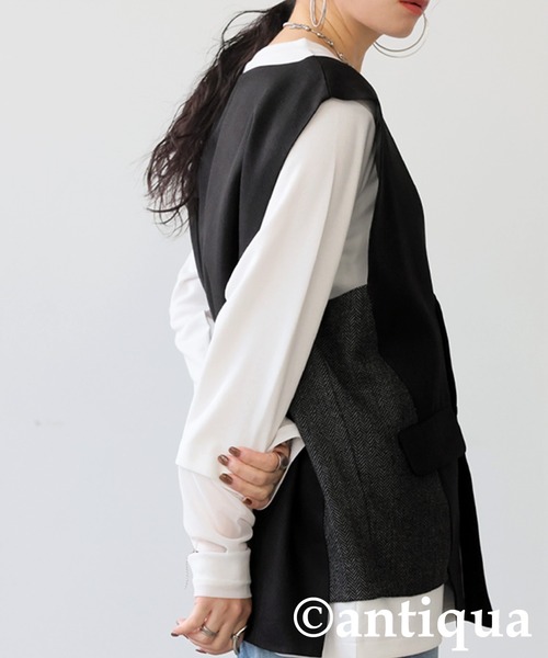 antiqua(アンティカ)の「アシメデザインベスト(ベスト・レディース・ブラック・ONESIZE)」の6枚目の写真