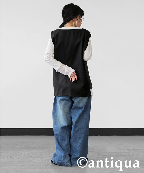 antiqua(アンティカ)の「アシメデザインベスト(ベスト・レディース・ブラック・ONESIZE)」の7枚目の写真