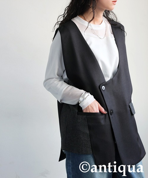 antiqua(アンティカ)の「アシメデザインベスト(ベスト・レディース・ブラック・ONESIZE)」の9枚目の写真