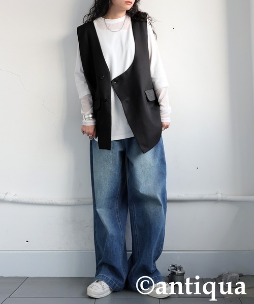 antiqua(アンティカ)の「アシメデザインベスト(ベスト・レディース・ブラック・ONESIZE)」の10枚目の写真