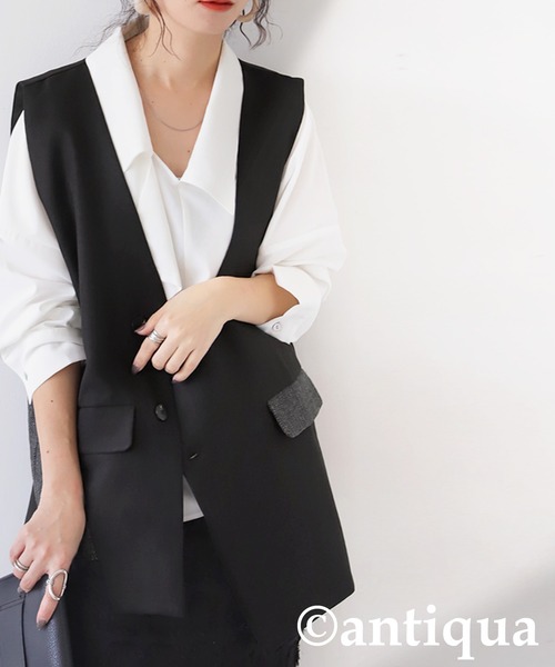antiqua(アンティカ)の「アシメデザインベスト(ベスト・レディース・ブラック・ONESIZE)」の11枚目の写真