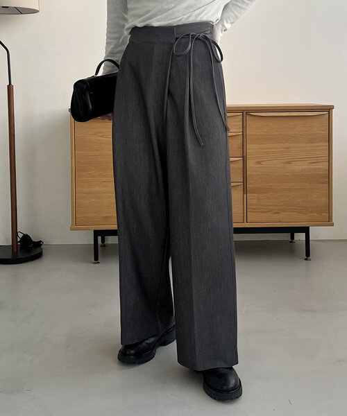 CAPRICIEUX LE'MAGE（カプリシューレマージュ）の「ラップリボンパンツ（その他パンツ・レディース・ブラック/ベージュ・36/38）」の4枚目の写真