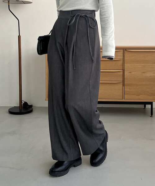 CAPRICIEUX LE'MAGE（カプリシューレマージュ）の「ラップリボンパンツ（その他パンツ・レディース・ブラック/ベージュ・36/38）」の6枚目の写真