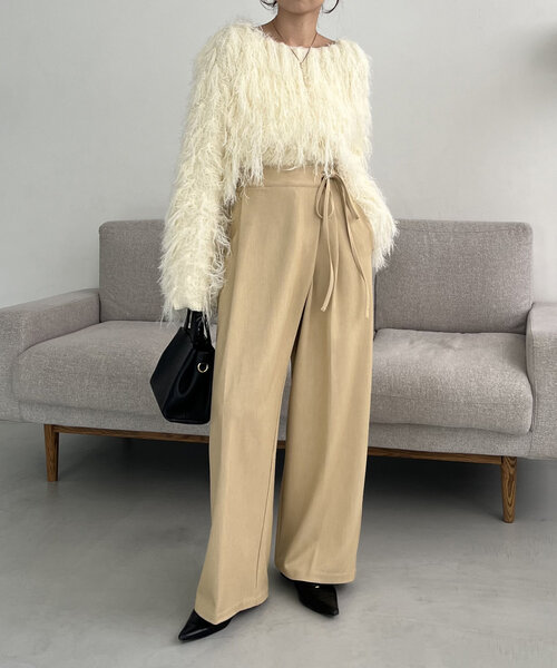 CAPRICIEUX LE'MAGE（カプリシューレマージュ）の「ラップリボンパンツ（その他パンツ・レディース・ブラック/ベージュ・36/38）」の15枚目の写真