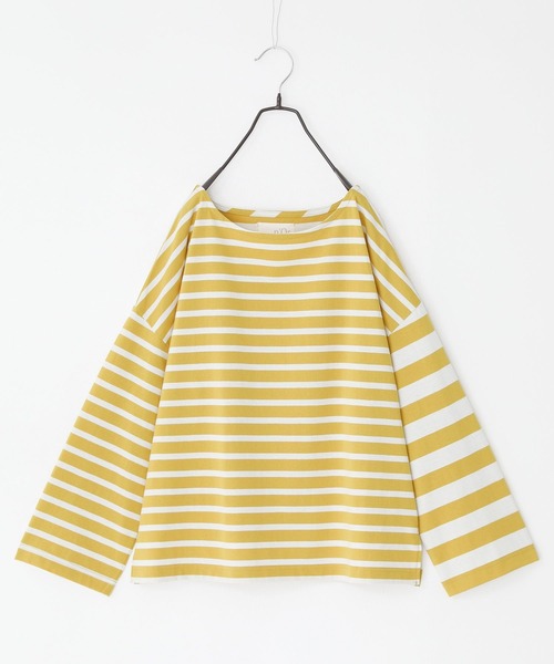 n'OrLABEL（ノアールレーベル）の「『ミックスボーダーカットソー』（Tシャツ/カットソー・レディース・ブルー/イエロー/アイボリー/ブラック・FREE）」の4枚目の写真